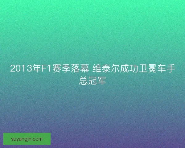 2013年F1赛季落幕 维泰尔成功卫冕车手总冠军