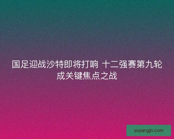 国足迎战沙特即将打响 十二强赛第九轮成关键焦点之战