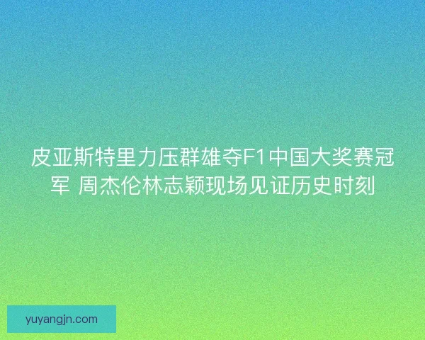 皮亚斯特里力压群雄夺F1中国大奖赛冠军 周杰伦林志颖现场见证历史时刻
